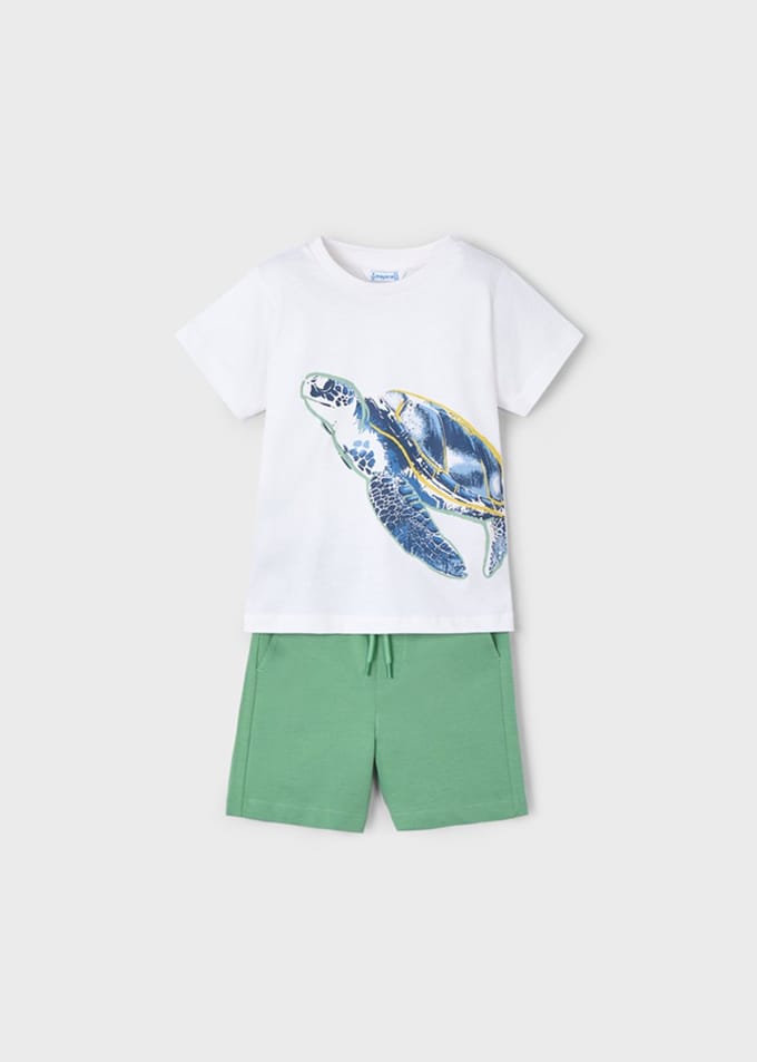 MAYORAL - Setje short t-shirt - Maat 122 - Jongens - wit -