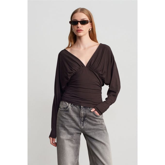 Slim Fit V-hals Wikkeltop