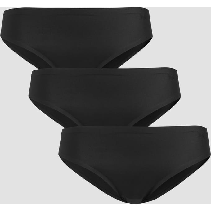 MP Women's Mid Rise No VPL Bikini Brief (3 Pack) - Black - S