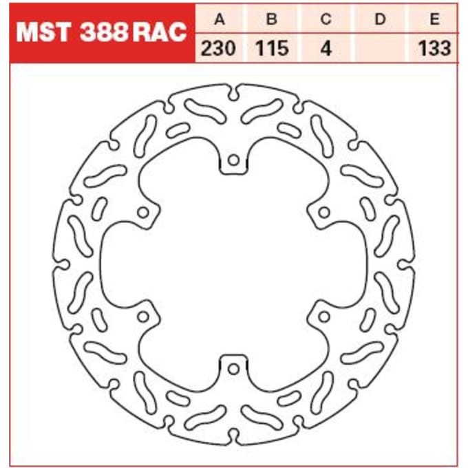 Remschijf TRW MST388RAC, 1 Stuk
