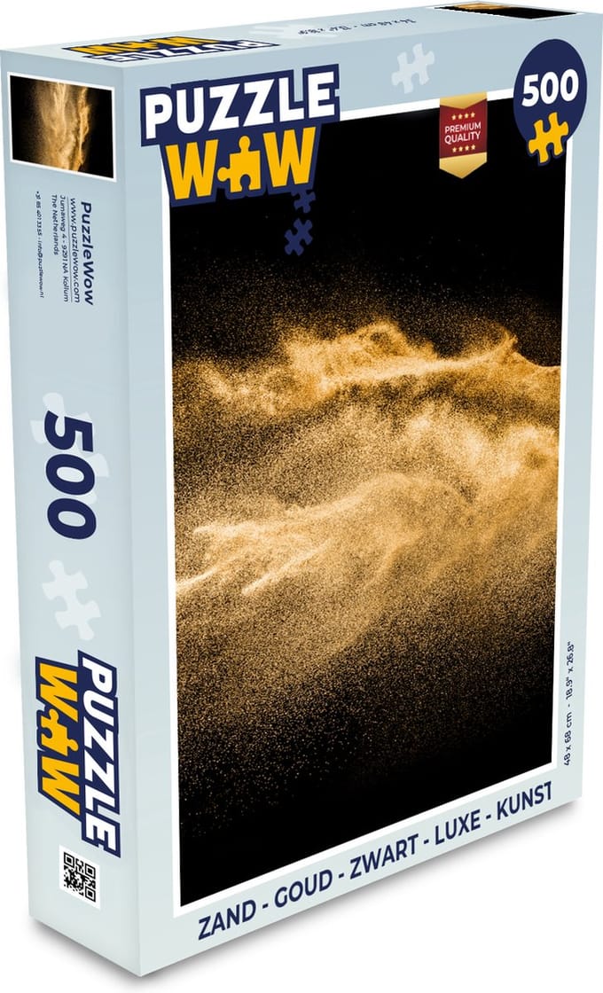 Puzzel Zand - Goud - Zwart - Luxe - Kunst - Legpuzzel - Puzzel 500 stukjes