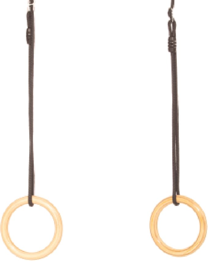 DICE - houten turnringen - zwart touw