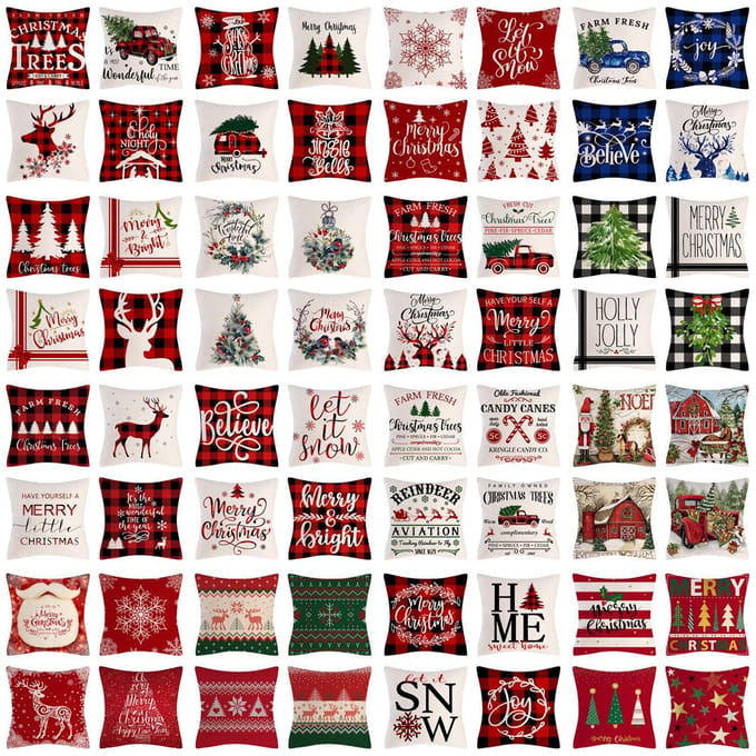 Housse de coussin de Noël décoration de la maison coussin de canapé 39 45*45cm black