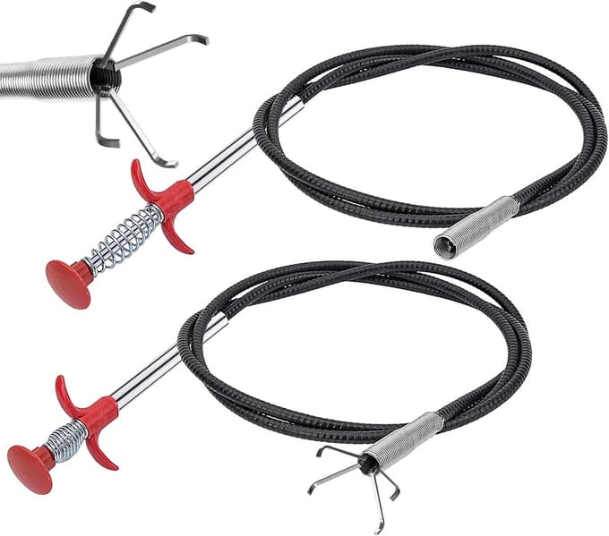 Set van 2 Flexibele Afvoerontstoppers met Klauw, 90cm en 60cm
