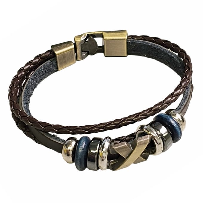 Fako Bijoux® - Armband Leer - Exclusive - X - 20cm - Bruin