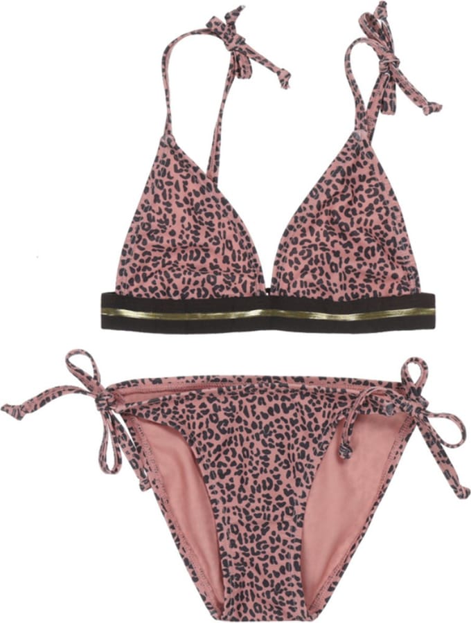 DJ Dutchjeans - Meisjes - Bikini - Panterprint - Pink - Gold - Maat 92/98