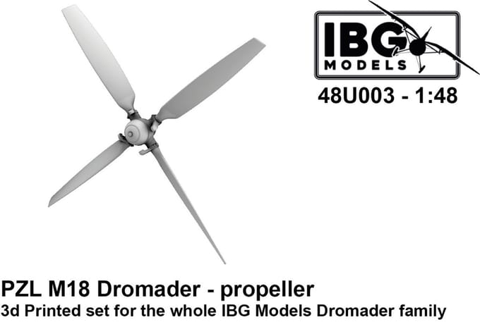 IBG Models Modelbouwpakket Auto - 48U003 3D-geprinte Upgradeset - Propeller voor PZL M18 Dromader Resin onderdeel - 1:48 - Modelbouw