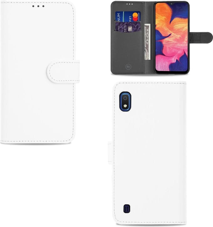 Samsung Galaxy A10 Hoesje Wit met Pasjeshouder