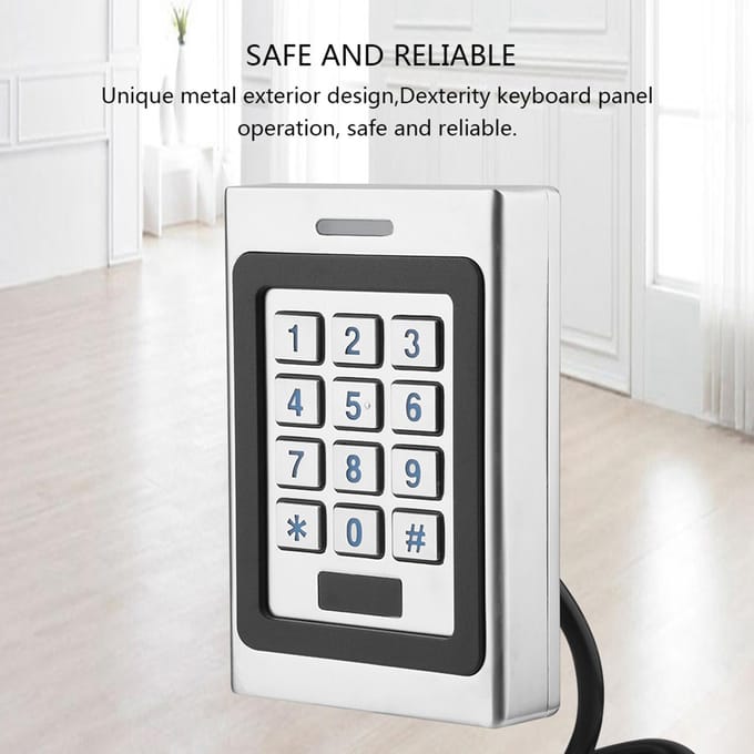 Système de contrôle d'accès de porte de sécurité à clavier avec carte RFID IP67 white