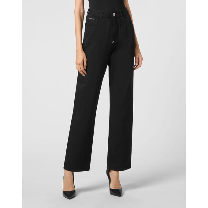 Denim Broek Losjes Iconic Plein