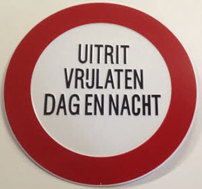Uitrit Vrijlaten Dag En Nacht Bord - 40 cm - Aluminium