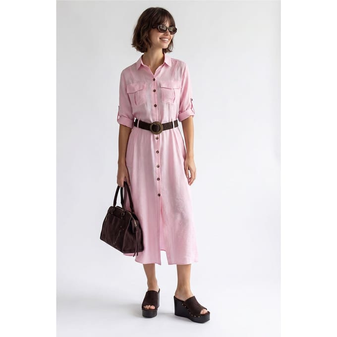 Geveste Midi Overhemdjurk