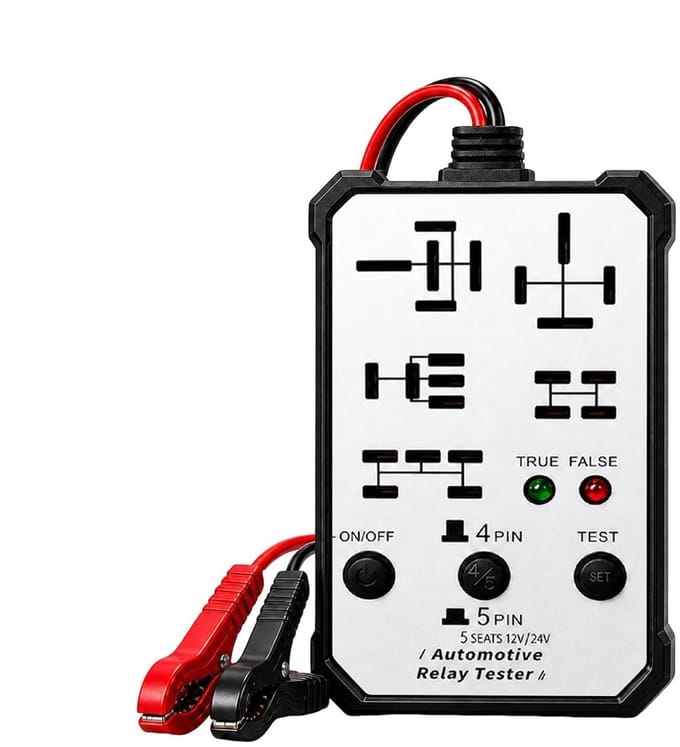 Relais Tester - Schakelaar Tester - Auto Diagnose - Geïntegreerde Indicatielampjes - 12V 24V - Wit