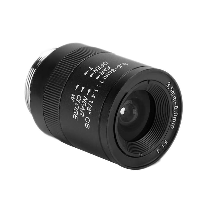 3.58mm 720P Aluminiumlegering CS Mount F1.4 CCTV Camera Handmatige Diafragma Lens black