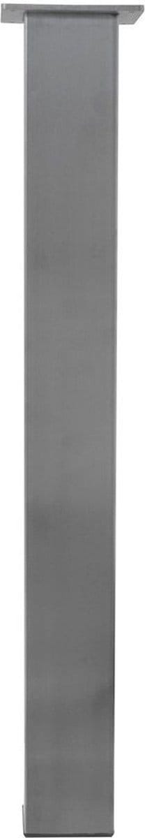 IVOL RVS Geborsteld Tafelpoot Vierkant - Zilver - 80 x 80 x 720 mm