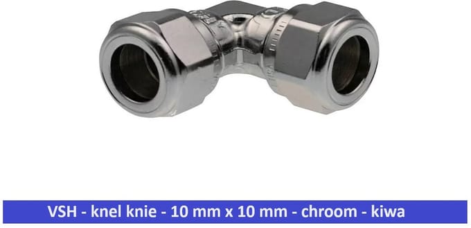 KNEL KNIE 10 MM X 10 MM - CHROOM - KIWA KEUR - VSH