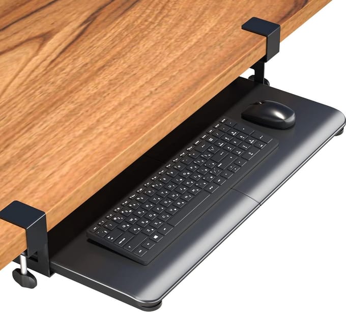 Ergonomisch Onderbureau Toetsenbordlade met Uitschuifbaar Ontwerp en Klembevestiging