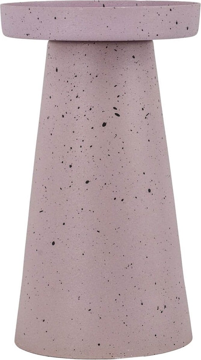 Metalen kaarsenstandaard lila dots