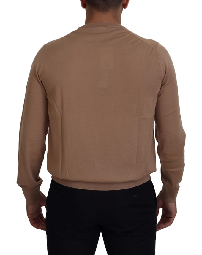 Crewneck Trui Beige Embleem
