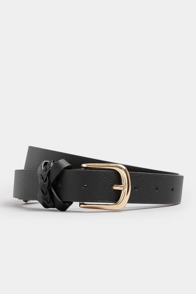 Yours Zwarte Riem Met Gevlochten Detailsize 46-48