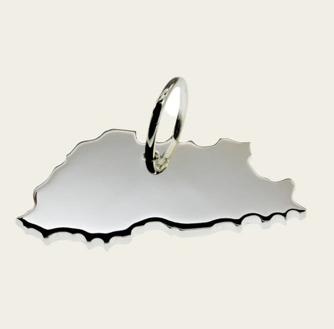 Zilveren Landkaart Bhutan ketting hanger