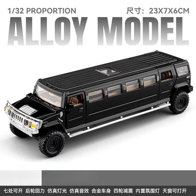 1:32 Legering Verlengde Limousine Auto Model Metaal Diecasts Voertuigen Met Geluid Licht Pull Back Auto Collectie Speelgoed Kinderen Cadeaus