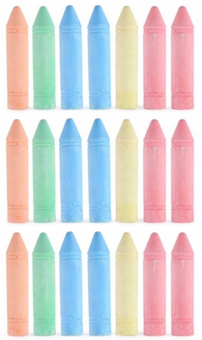 FREE & EASY Stoepkrijt XL - Mega formaat kleurenmix - 18 stuks - 19 cm