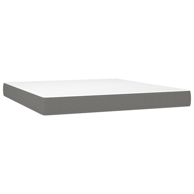 vidaXL - Pocketveringmatras - medium - queen - 152x203x20 - cm - stof - donkergrijs