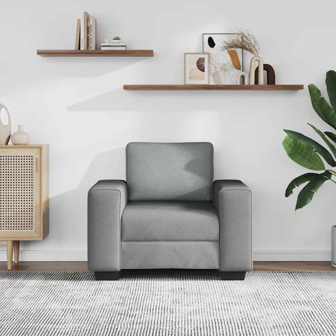 vidaXL - Fauteuil - 100x77x82 - cm - stof - lichtgrijs