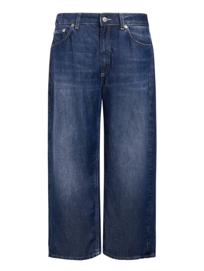 jeans vrouw Dondup - jeans 5 pockets wideleg tami - blauw