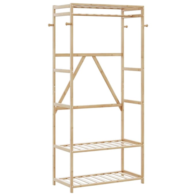 vidaXL - Kledingrek - met - schappen - 80x40x175 - cm - bamboe