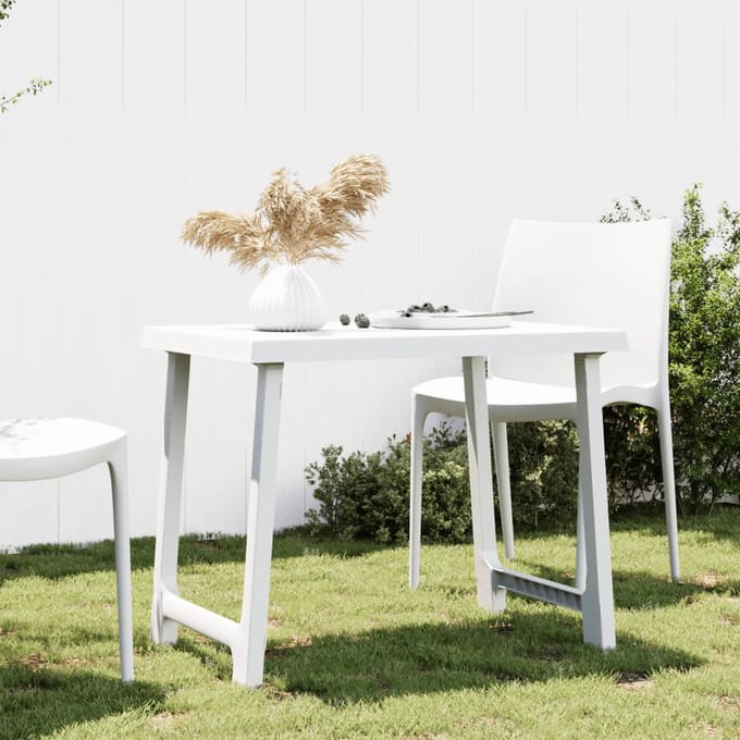 vidaXL Campingtafel hout-look 79x56x64 cm PP wit