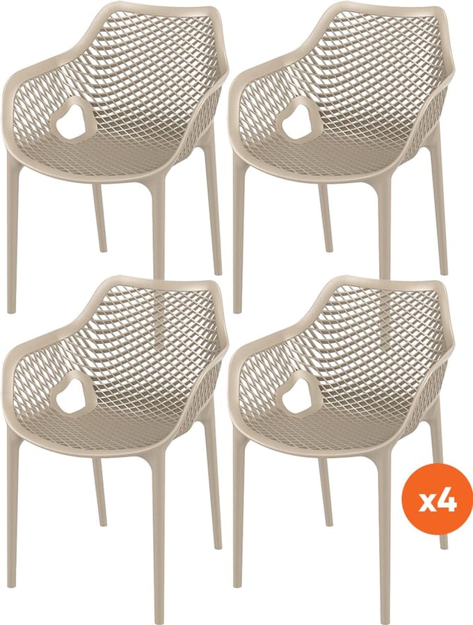 Set van 4 - Madino Air stapelbare stoel - Taupe