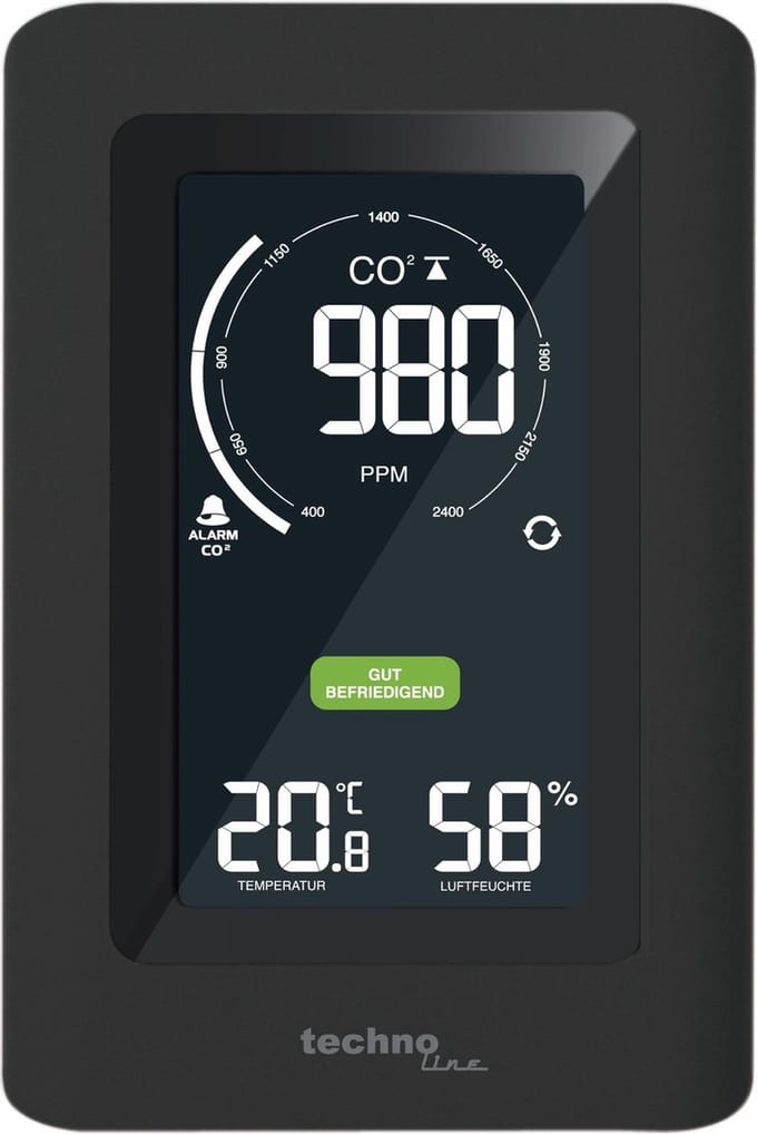 Technoline WL 1030 -  CO2 Meter - Thermo/Hygrometer - Zwart