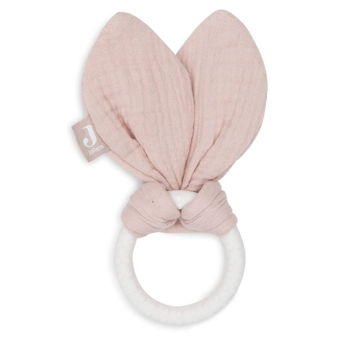 Jollein siliconen bijtring bunny ears roze