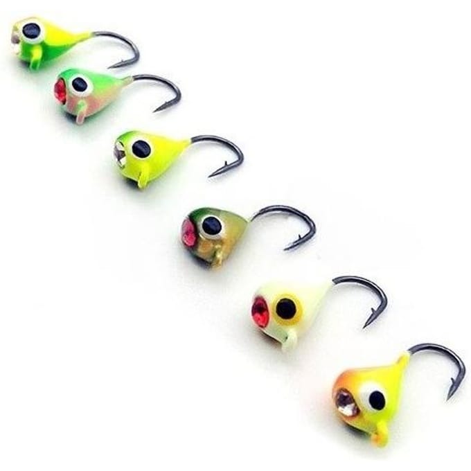 Ijsvissen Jigs Snoekbaarzen 0.3OZ Kunstaas voor Winter Ijs Jigging 6st 6pcs white