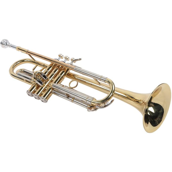 Driekleurige Trompet Professioneel Gecombineerd Type Muzikale Koperen Trompet met Accessoirekit beige