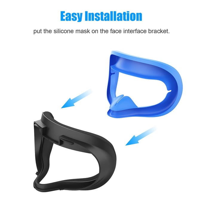 Remplacement pour Oculus Quest 2, cache-yeux en Silicone, cache-visage en Silicone, coussinet facial bloquant la lumière bleu