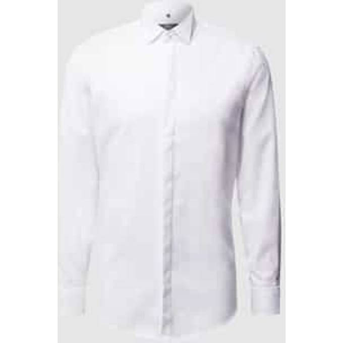 slim fit smokingoverhemd van twill