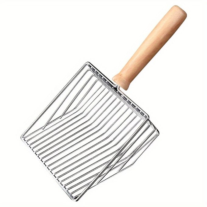 Livé® Katten bakschep – RVS Met Houten Handvat