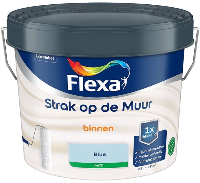 Flexa - Strak Op De Muur Binnen Mat - Blue - Mengverf - 2,5 L