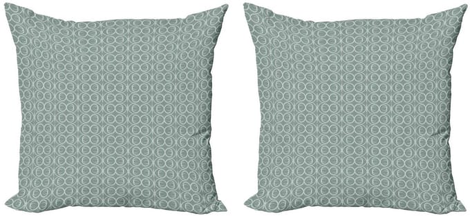 ABAKUHAUS Retro Kussenhoezen – 2x60x60 cm – Dubbelzijdig bedrukt – Microfiber Pale Sage