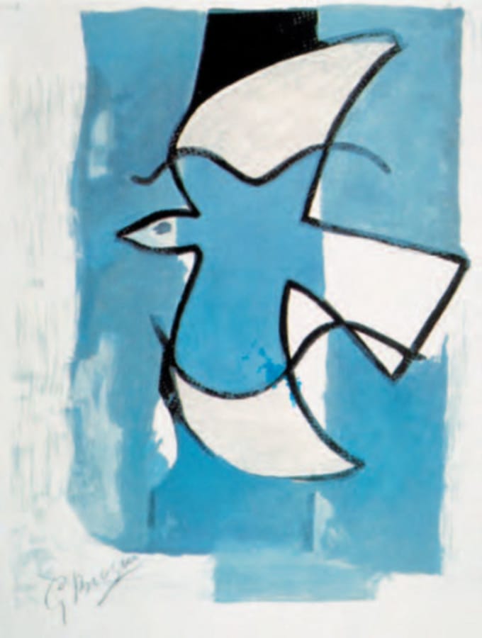 George Braque - The Blue and Grey Bird - Kunstposter - 60x80 cm