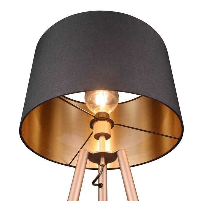 REALITY COLETTE - Vloerlamp - Mokka - excl. 1x E27 4 W - Voetschakelaar