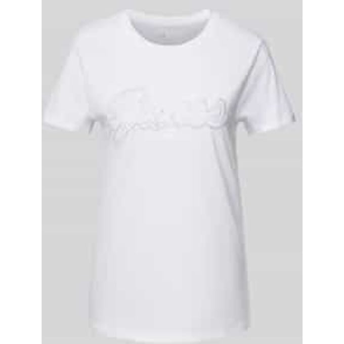 T-shirt van viscose met strass-steentjes