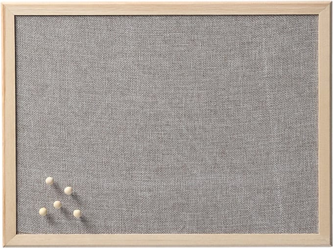 Zeller prikbord - textiel - lichtgrijs - 30 x 40 cm - incl. punaises