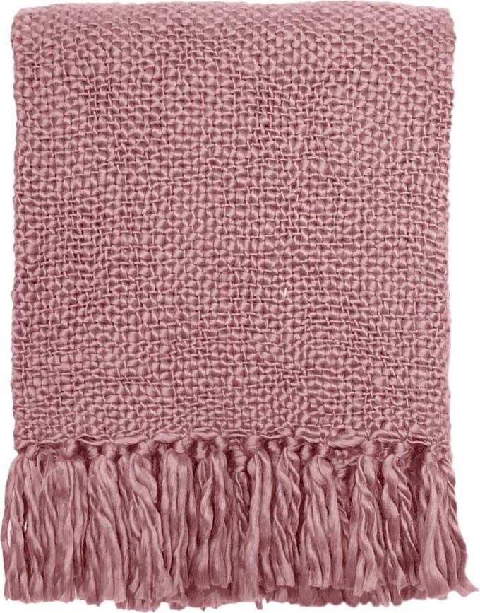 Misty pink solid throw