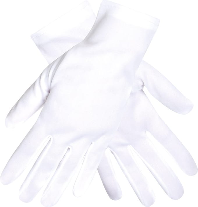 Boland - Paar handschoenen Basic wit Wit - Volwassenen - Unisex - Goochelaar - Glitter and Glamour