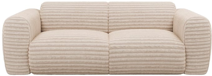 Vente-unique Driezitsbank in beige ribfluweel met brede ribbels - POGNI van Maison Céphy