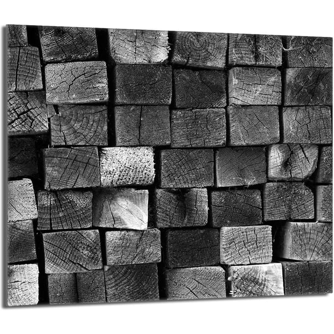 TMK ArtDeko - Glasplaat Bescherming - 60x52 - Hardglas - Houtmotief